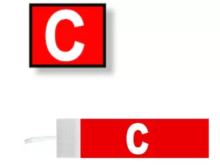 Distintivo capitán velcro regulable infantil. color rojo