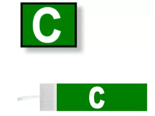Distintivo capitán velcro regulable adulto. color verde