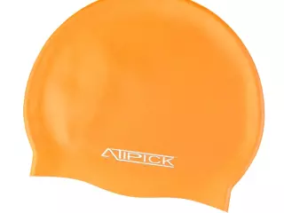 Gorro natacion silicona en bolsa. naranja