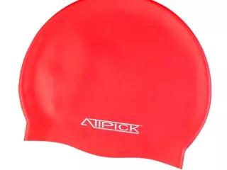 Gorro natacion silicona en bolsa. rojo