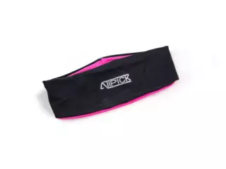 Cinta de pelo para running. poliéster. Negro/Rosa
