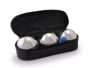 Estuche 3 bolas de petanca entreno (700gr). con boliche y medidor