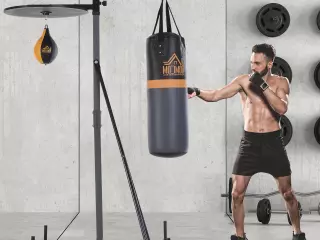 Sacos de Boxeo con Soporte Regulable en altura en 4 Niveles 166.5cm - 181.5cm,lleva saco y punching
