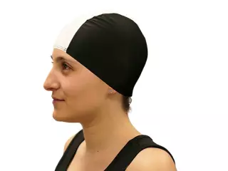 GORRO NATACION LICRA SOFTEE SENIOR - SENIOR, NEGRO/BLANCO