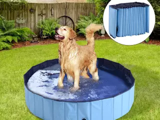 Bañera para Perros Gatos Plegable ?140x30cm Piscina para Mascotas Natación Baño Color Azul/ROJO