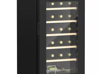 Nevera Vinos 24 Botellas 65L con Luz LED Interior Pantalla Táctil Puerta de Vidrio y 5 Estantes de Metal Negro