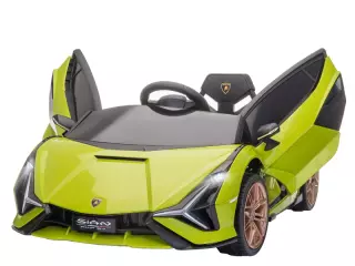 Coche Eléctrico Lamborghini SIAN 12V para Niños de +3 Años con Mando a Distancia Apertura de Puerta Música MP3 USB y Faros 3-8 km/h 108x62x40 cm Verde