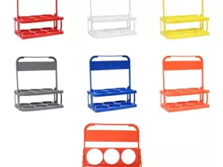 PORTABOTELLAS PVC BASICA  6UDS - ROJO PLEGABLE