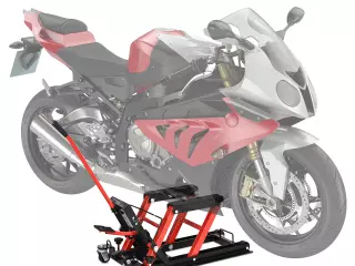 Gato Hidráulico de Motocicletas Elevador ATV para Garaje Pista con Plataforma Almohadilla Antideslizante de Alta 110x36x67cm