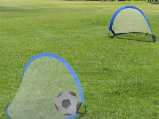 Set de 2 Porterías de Fútbol POP-UP Plegable Portátil para Niños 120x84x85 cm Azul preguntar stock