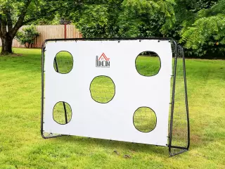 Portería de Fútbol para Niños con Lona de Precisión y Puntería para Entrenamiento y Perfeccionamiento 240x88x174 cm Blanco
