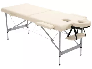 Camilla de Masaje Plegable con Altura Ajustable en 7 Posiciones Reposacabezas y Apoyabrazos 186x71x62-83 cm Beige