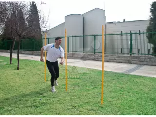 PICA SLALOM PUNTA METALICA 2 M. AMARILLA - Ø32MM DE PVC