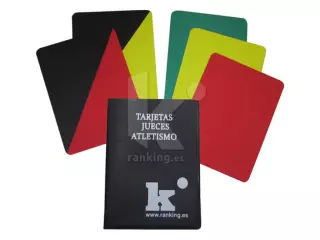 TARJETAS JUECES ATLETISMO (JUEGO DE 5)-Tarjetas Jueces Atletismo. Juego 5 Uds.