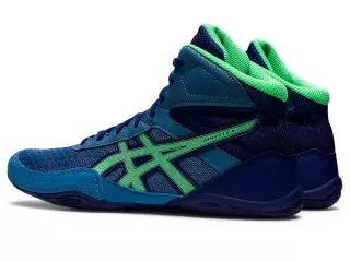 BOTAS LUCHA ASICS "MATFLEX 6" AZUL / VERDE HOJA NUEVA PREGUNTAR STOCK