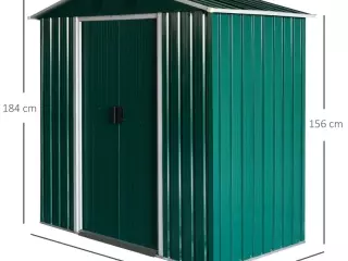 Caseta de Jardín 2,2 m² Cobertizo de Acero Galvanizado para Almacenamiento de Herramientas con Puerta Corrediza 194x110x184 cm Verde