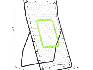 Rebotador de Pelota Béisbol Fútbol Red de Rebote Rebounder Objetivo Ajustable Acero y PE 90x80x140cm Negro