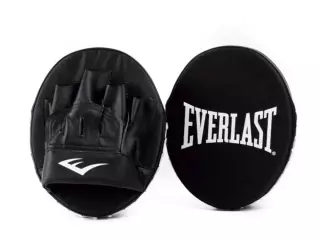 Everlast Core Punch Mitts - Manoplas de Boxeo Ligeras - Piel Sintética con Tratamiento Antimicrobiano - Diseño Ventilado - Negro