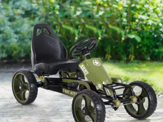 Go-Kart a Pedales para Niños de +3 Años Coche de Pedales con Embrague Freno Asiento Ajustable Carga Máx. 35 kg 105x54x61 cm Verde