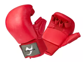 GUANTILLAS KARATE "COMPETITION" CON PULGAR AZUL/ROJO JUSPORTS