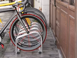 Aparcamiento para 4 Bicicletas Soporte de Acero para Aparcar Bicicletas en el Suelo o Pared 110x33x27 cm Negro/PLATA