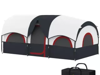 Tienda de Campaña Familiar para 4-6 Personas Impermeable con Dormitorios Independientes 435x251x195 cm Gris y Blanco