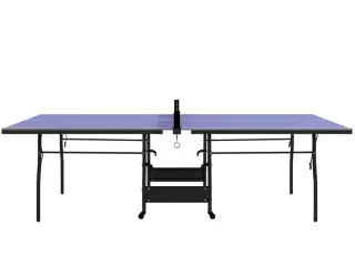 Mesa de Ping-Pong Tamaño Estándar con 4 Ruedas Red 2 Paletas y 3 Pelotas para Interior 274x152,5x76 cm Azul