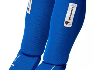 ESPINILLERAS CON EMPEINE JUSPORTS AZUL/ROJO
