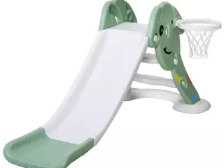 Tobogán Infantil con Canasta de Baloncesto para Niños de 18-48 Meses Juguete Interior y Exterior Carga 25 kg Accesorios Incluidos 68x146x68 cm Verde