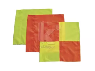 TELA BANDERÍN LINEA 40X40CM. CUADROS AMAR./NARANJA. FLUOR FUTBOL