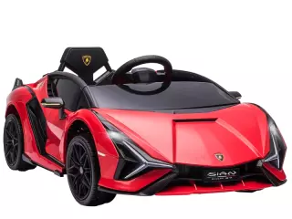 Coche Eléctrico Lamborghini SIAN 12V para Niños de +3 Años con Mando a Distancia Apertura de Puerta Música MP3 USB y Faros 3-8 km/h 108x62x40 cm Rojo