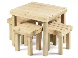 Set Riga 80 x 80 x 75 cm MESA Y 4 SILLAS PORTES GRATIS