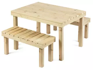 Set Riga 120 x 90 x 75 cm MESA Y 2 BANCOS PORTES GRATIS