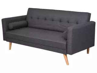 Sofá de 3 Plazas Cama Individual Diseño 2 en 1 Plegable con Reposabrazos Tapicería en Tela Estructura Sólida 187x90x86,5 cm Gris