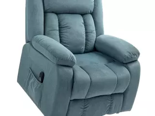 Sillón Relax Reclinable Eléctrico Levanta Personas con Mando a Distancia y Bolsillos Laterales Sillón Elevador Azul