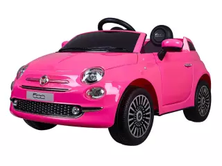 Coche eléctrico Fiat 500 con Radio Control 6v rosa/rojo/blanco