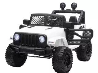 Coche Eléctrico para Niños de +3 Años Vehículo Todoterreno de Batería 12V con Control Remoto 100x65x72 cm Blanco