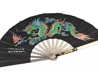 ABANICO PARA TAI CHI "DRAGÓN" NEGRO