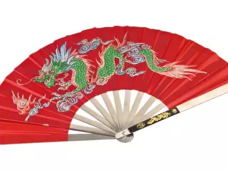 ABANICO PARA TAI CHI "DRAGÓN" ROJO
