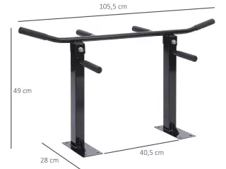 Barra de Dominadas en Techo Barra para Dominadas de Acero Barra de Tracción para Entrenamiento Casa 105,5x28x49 cm Negro