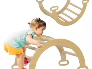 Arco de Escalada para Niños de 18-48 Meses Balancín para Bebés Carga 50 kg 68x42x36 cm Natural