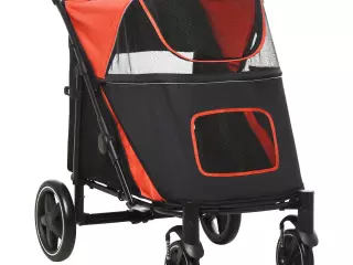 Cochecito para Perros Plegable Carrito para Mascotas con Ventanas de Malla Correas de Seguridad 112x65x100 cm Rojo
