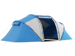 Tienda de Campaña Familiar para 4-6 Personas con 2 Ventanas y Bolsa de Transporte Impermeable Anti-UV 590x245x193cm Gris