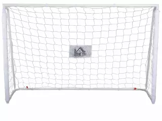 Portería de Fútbol con Soporte de Metal y Red para Entrenamiento de Fútbol en Jardín Aire Libre 186x62x123 cm Blanco