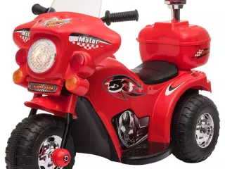 Moto Eléctrica para Niños de 18-36 Meses Motocicleta Infantil con 3 Ruedas y Batería 6V con Música Bocina Faros Baúl 80x35x52 cm Rojo