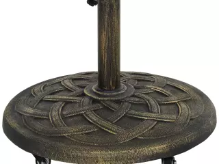Base para Parasol de Resina de 20 kg Redonda con Ruedas y Frenos, Bronce