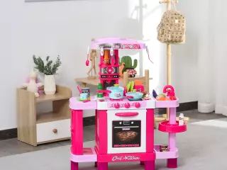Set de Juguetes de Cocina para Niños Mayores de 3 Años Juegos de Rol Temprano Educativo con 38 Accesorios Incluidos 78x29x87 cm Rosa