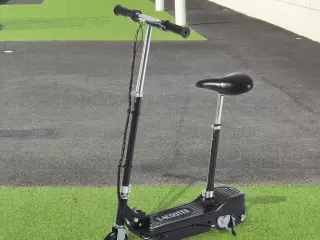Patinete Eléctrico Plegable con Batería 120W Asiento Ajustable y Freno Negro Hierro y Plástico 78x40x96 cm