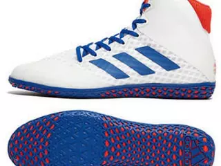 Adidas Mat Wizard 4 Wrestling Shoes Blanco-Azul