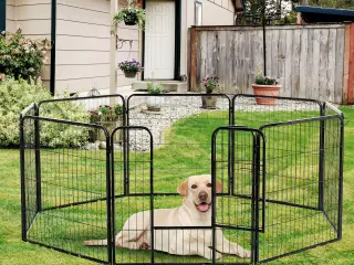 Parque Mascotas Valla 8 Piezas 80x80cm + Puerta Entrenamiento Perros